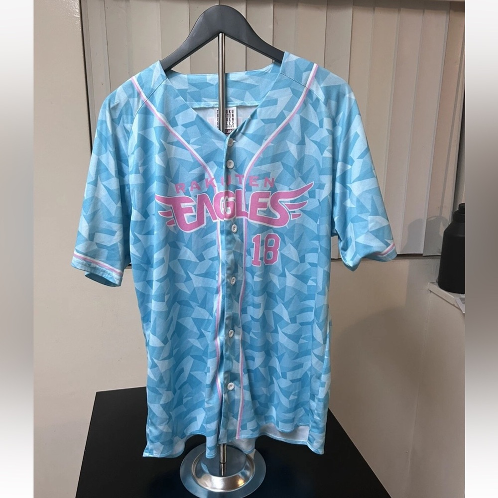Tohoku Rakuten Golden Eagles Japanese Baseball Jersey XL Masahiro Tanaka Blue
